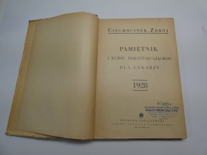 Deník 1. kurzu dalšího vzdělávání lékařů 1928 Ciechocinek-Zdrój.